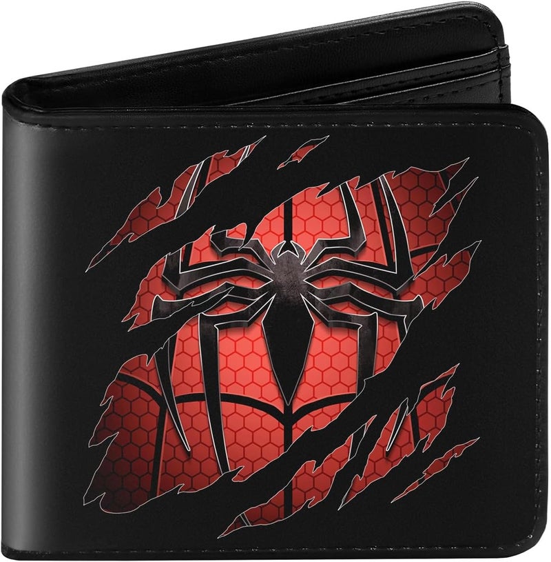 Amutta Spider Wallet for Boys Men, Cool Teen Boys Wallet for Kids Ages 4-5-6-7-8-9-10-11-12-13-14-15-16, Wallets for Teen Boy, Teenage Teenager Gifts for Boy Christmas Birthday Leather - Image 1